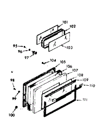 Oven Door Section parts for Kenmore Range 103.7277341 (1037277341, 103 7277341) from AppliancePartsPros.com