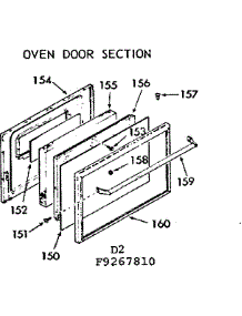 Oven Door Section parts for Kenmore Range 911.9267810 (9119267810, 911 9267810) from AppliancePartsPros.com