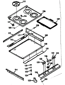 Main Top Section parts for Kenmore Range 103.7287360 (1037287360, 103 7287360) from AppliancePartsPros.com
