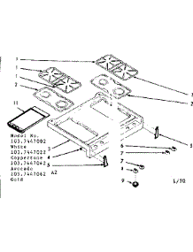 Main Top Section parts for Kenmore Range 103.7447062 (1037447062, 103 7447062) from AppliancePartsPros.com