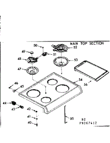Main Top Section parts for Kenmore Range 911.9267412 (9119267412, 911 9267412) from AppliancePartsPros.com