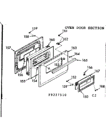 Oven Door Section parts for Kenmore Range 911.9227510 (9119227510, 911 9227510) from AppliancePartsPros.com