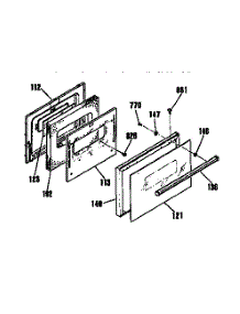 Oven Door Sections parts for Kenmore Range 364.4634090 (3644634090, 364 4634090) from AppliancePartsPros.com