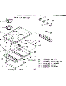 Main Top Section parts for Kenmore Range 103.3327540 (1033327540, 103 3327540) from AppliancePartsPros.com