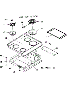 Main Top Section parts for Kenmore Range 103.6427560 (1036427560, 103 6427560) from AppliancePartsPros.com