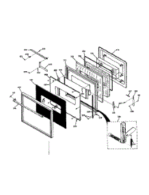 Upper Black Glass Door parts for Kenmore Range 850.4287510 (8504287510, 850 4287510) from AppliancePartsPros.com