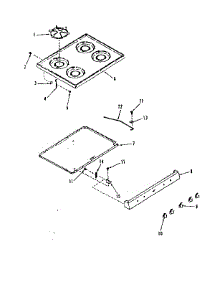 Main Top Section parts for Kenmore Range 911.7108710 (9117108710, 911 7108710) from AppliancePartsPros.com