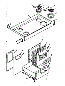 Top Section parts for Kenmore Range 119.9646740 (1199646740, 119 9646740) from AppliancePartsPros.com