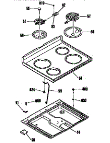 Main Top Section parts for Kenmore Range 911.9382893 (9119382893, 911 9382893) from AppliancePartsPros.com