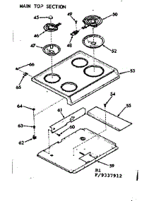 Main Top Section parts for Kenmore Range 911.9337912 (9119337912, 911 9337912) from AppliancePartsPros.com