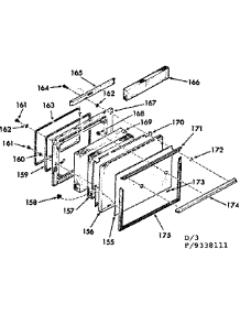 Oven Doorsection parts for Kenmore Range 911.9338111 (9119338111, 911 9338111) from AppliancePartsPros.com