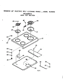 Main Topsection parts for Kenmore Range 911.9338111 (9119338111, 911 9338111) from AppliancePartsPros.com