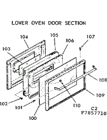 Lower Oven Door Section parts for Kenmore Range 103.7857710 (1037857710, 103 7857710) from AppliancePartsPros.com