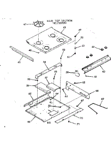 Main Top Section parts for Kenmore Range 103.7387810 (1037387810, 103 7387810) from AppliancePartsPros.com