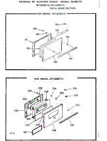Oven Door Section parts for Kenmore Range 911.6228112 (9116228112, 911 6228112) from AppliancePartsPros.com