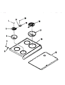 Main Top Section parts for Kenmore Range 911.6258610 (9116258610, 911 6258610) from AppliancePartsPros.com