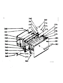 Oven Door Section parts for Kenmore Range 103.9337020 (1039337020, 103 9337020) from AppliancePartsPros.com