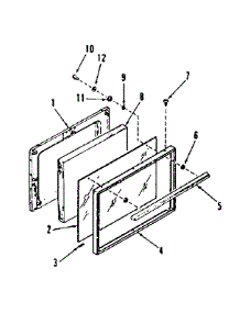 Oven Door Section parts for Kenmore Range 911.7218710 (9117218710, 911 7218710) from AppliancePartsPros.com