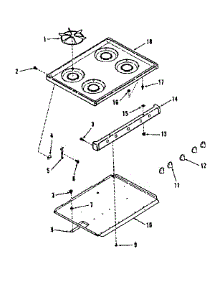 Main Top Section parts for Kenmore Range 911.7108512 (9117108512, 911 7108512) from AppliancePartsPros.com