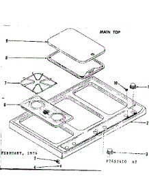 Main Top parts for Kenmore Range 119.7457461 (1197457461, 119 7457461) from AppliancePartsPros.com