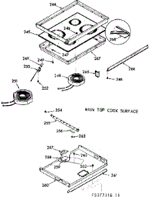 Main Top Cook Surface parts for Kenmore Range 103.9377316 (1039377316, 103 9377316) from AppliancePartsPros.com