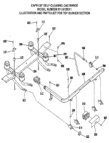 Top Burner Section parts for Kenmore Range 911.6128911 (9116128911, 911 6128911) from AppliancePartsPros.com