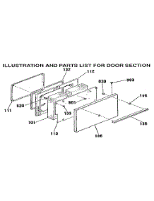Door Section parts for Kenmore Range 911.6128911 (9116128911, 911 6128911) from AppliancePartsPros.com