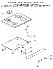 Main Top Section parts for Kenmore Range 911.6128911 (9116128911, 911 6128911) from AppliancePartsPros.com
