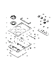 Main Top Section parts for Kenmore Range 103.3347261 (1033347261, 103 3347261) from AppliancePartsPros.com