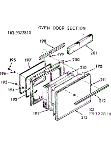 Oven Door Section parts for Kenmore Range 103.9327810 (1039327810, 103 9327810) from AppliancePartsPros.com