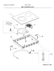 Main Top / Surface Units parts for Frigidaire Cooktop FFEC2111QBC from AppliancePartsPros.com