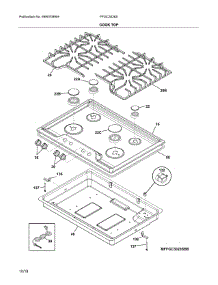 Cook Top parts for Frigidaire Cooktop FFGC3026SBD from AppliancePartsPros.com