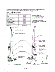 Upright Vacuum parts for Kenmore Vacuum 125.10340 (12510340, 125 10340) from AppliancePartsPros.com