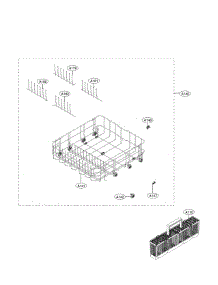 Lower Rack Assembly Parts parts for Lg Dishwasher LDF5545ST/00 from AppliancePartsPros.com