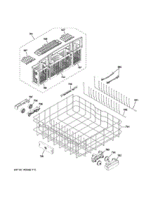 Lower Rack Assembly parts for Ge Dishwasher PDT750SMF1ES from AppliancePartsPros.com