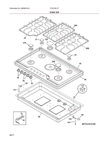 Cook Top parts for Frigidaire Cooktop FFGC3612TBA from AppliancePartsPros.com