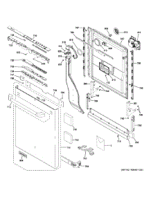 Escutcheon & Door Assembly parts for Ge Dishwasher ZDT870SPF0SS from AppliancePartsPros.com