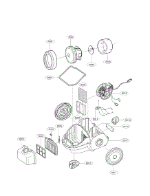 Exploded View Parts parts for Kenmore Vacuum 721.26082 (72126082, 721 26082) from AppliancePartsPros.com