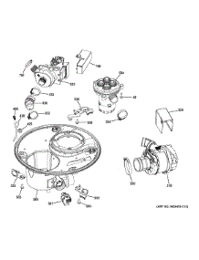 Sump & Motor Mechanism parts for Ge Dishwasher GDT740SSF2SS from AppliancePartsPros.com