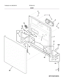 Door parts for Frigidaire Dishwasher FFCD2413UW1A from AppliancePartsPros.com