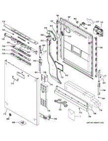 Escutcheon & Door Assembly parts for Ge Dishwasher GDT740SIF2II from AppliancePartsPros.com