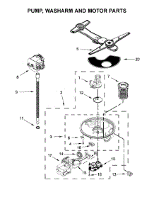 Pump, Washarm And Motor Parts parts for Kenmore Dishwasher 665.14713N710 (66514713N710, 665 14713N710) from AppliancePartsPros.com