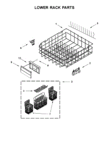Lower Rack Parts parts for Kenmore Dishwasher 665.14713N710 (66514713N710, 665 14713N710) from AppliancePartsPros.com