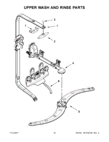 Upper Wash And Rinse Parts parts for Kenmore Dishwasher 665.12793K314 (66512793K314, 665 12793K314) from AppliancePartsPros.com