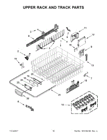 Upper Rack And Track Parts parts for Kenmore Dishwasher 665.12793K314 (66512793K314, 665 12793K314) from AppliancePartsPros.com
