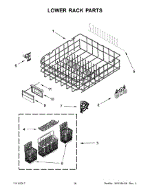 Lower Rack Parts parts for Kenmore Dishwasher 665.12793K314 (66512793K314, 665 12793K314) from AppliancePartsPros.com