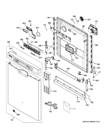 Escutcheon & Door Assembly parts for Ge Dishwasher GDF540HSD2SS from AppliancePartsPros.com