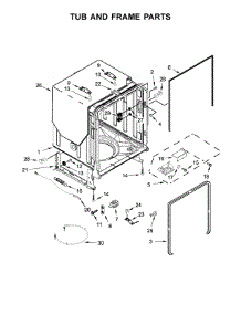 Tub And Frame Parts parts for Kenmore Dishwasher 665.12776K315 (66512776K315, 665 12776K315) from AppliancePartsPros.com
