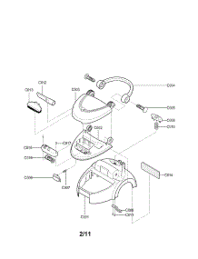 Exploded View Parts parts for Kenmore Vacuum 721.24195501 (72124195501, 721 24195501) from AppliancePartsPros.com