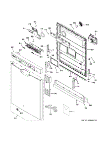 Escutcheon & Door Assembly parts for Ge Dishwasher GDF510PMD2SA from AppliancePartsPros.com